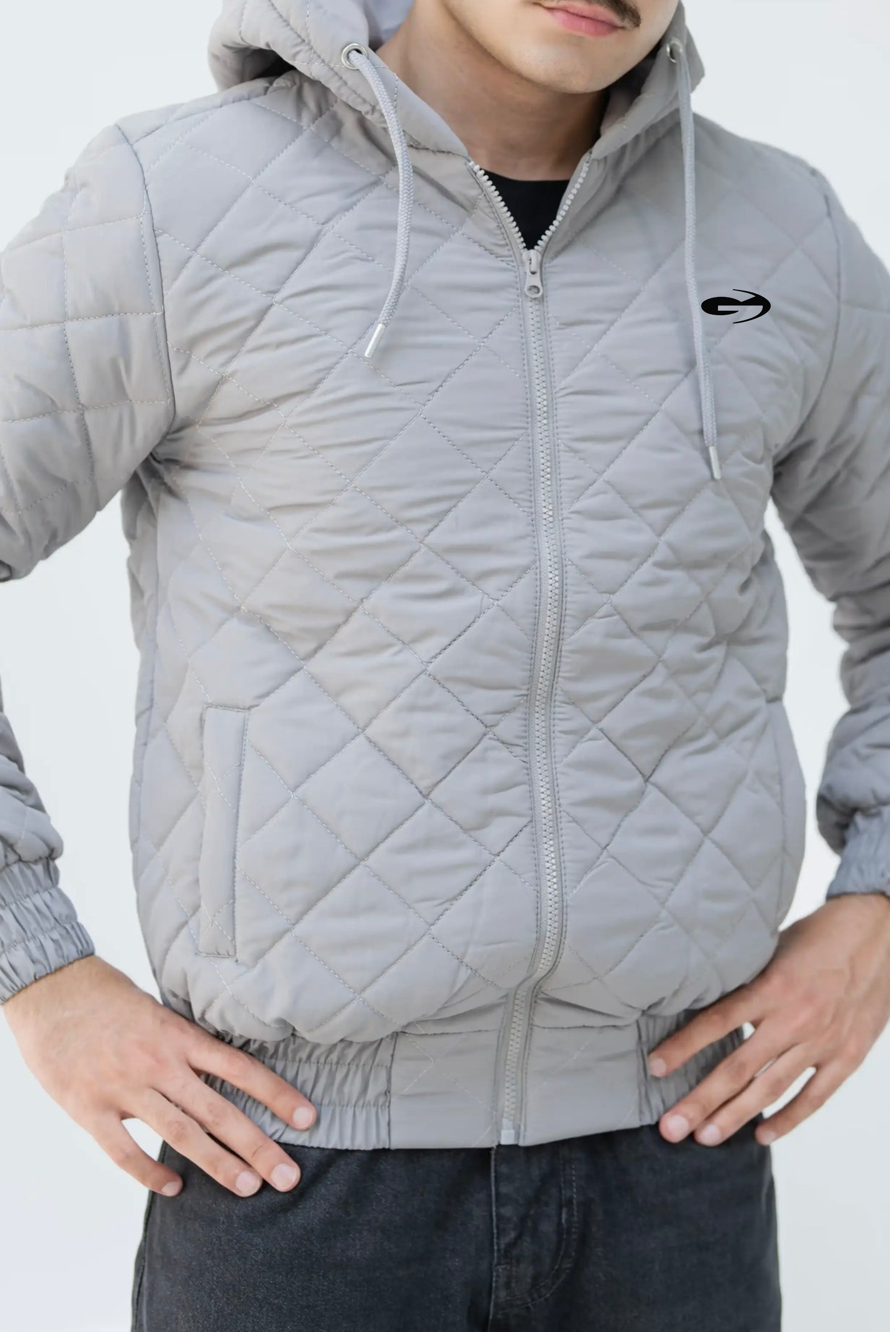 Diamond Quilted Jacket - High Value Silver