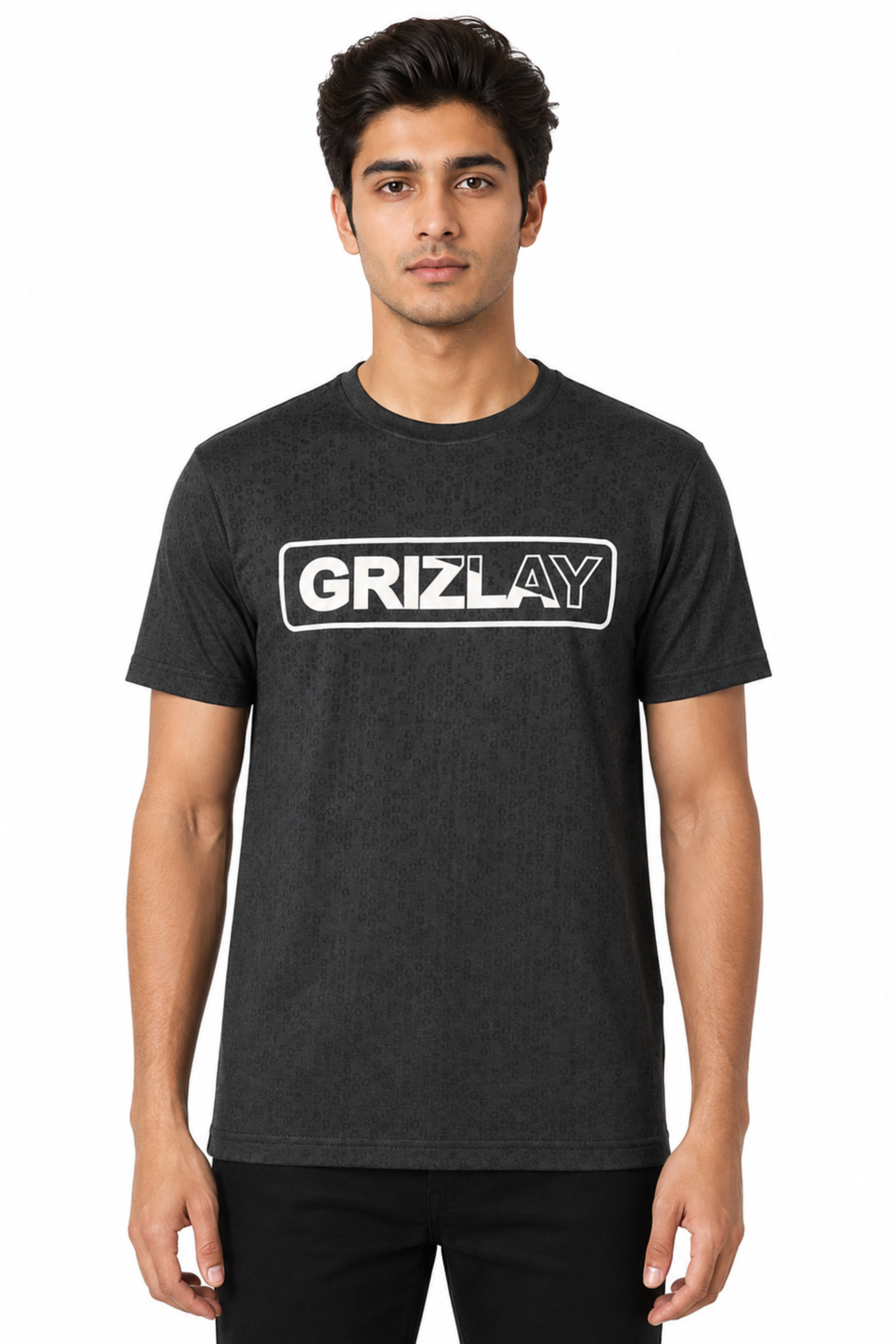 GRIZLAY Phantom Grid Tee – Black Edition