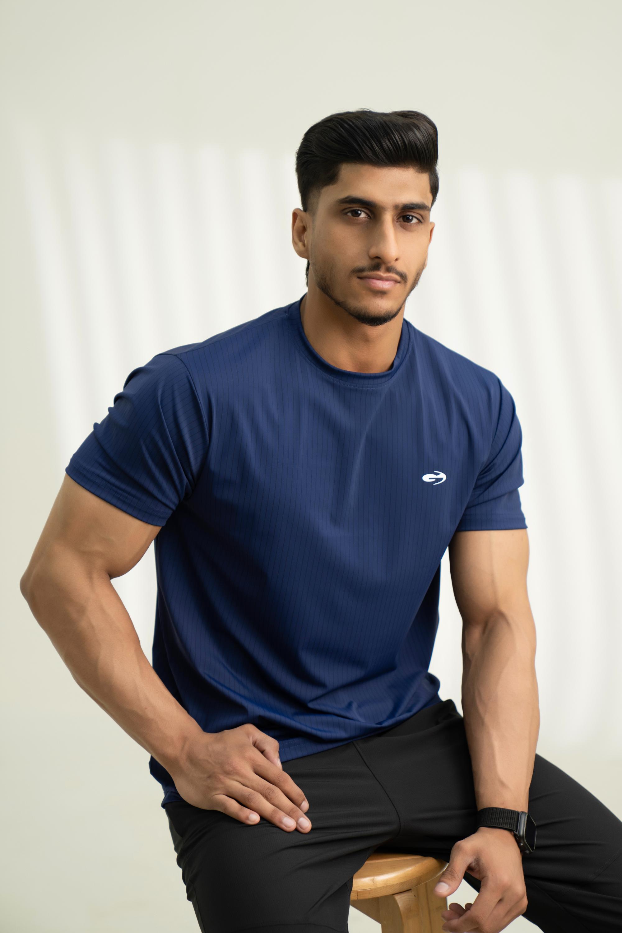 Skyline Tee  | Navy Nylon Performance T-Shirt