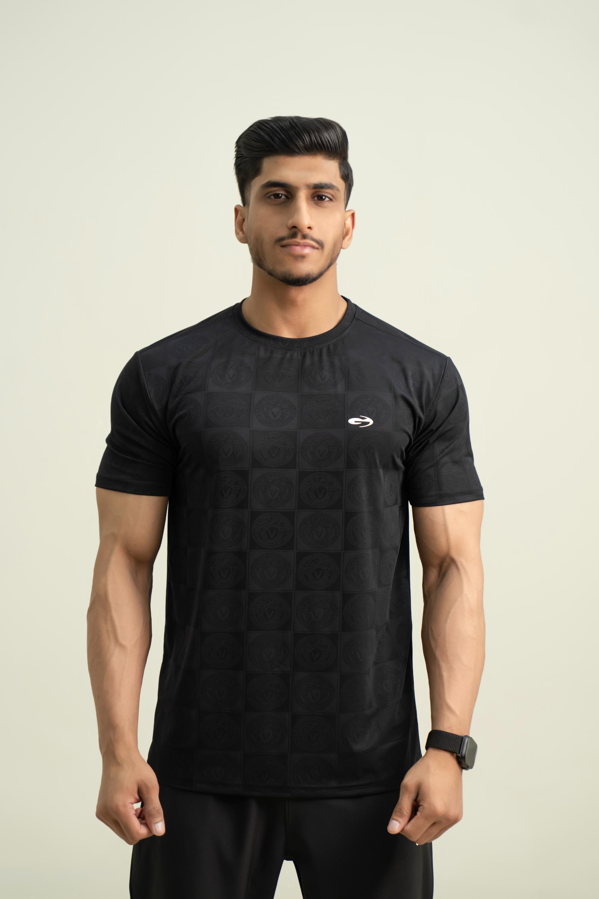 GRIZLAY Black  Graphic Tee  | Textured Streetwear T-Shirt